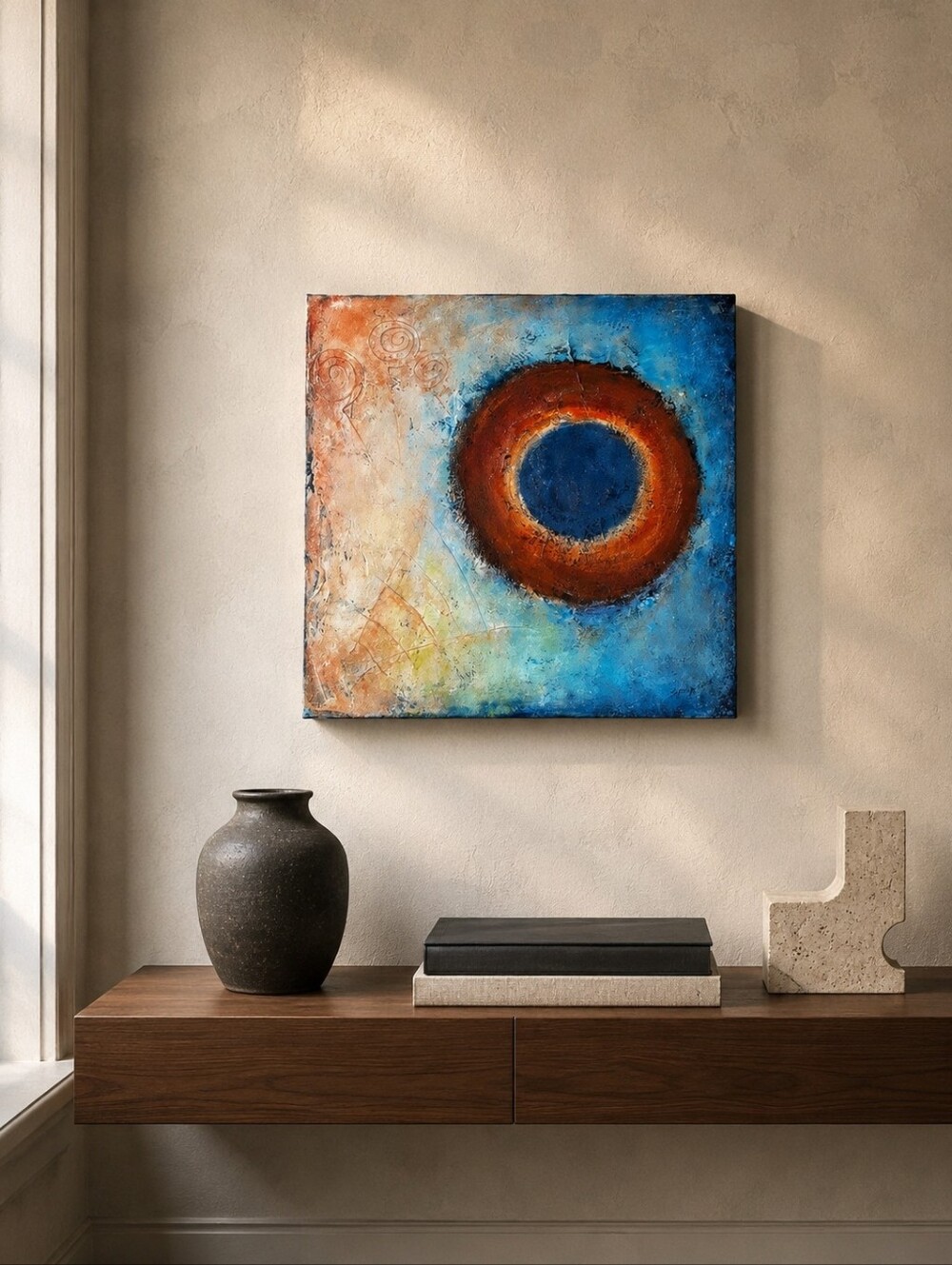 Zorica Delova Original Acrylic Painting "Inner Path" 2018 18x18 Signed